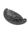 Premium Black Wrought Iron Cup Pulls 4 X 2 Inch Cabinet Drawer Handles Pack Of Six antique geometric design