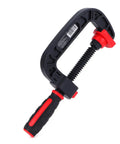 One Hand Quick Release G Clamp And C Clamp Heavy Duty Woodworking Holding Tool With Movable Jaw And Soft Grip For No Fuss DIY Carpentry Projects And Workshop Use 3 Inch Opening 75mm black red quick-release clamp with soft grip