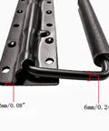 Close-up of spring mechanism in Spring Loaded Case Handle Set Two Pack Heavy Duty Black Surface Mount Chest Handles with dimensions 2mm, 6mm.