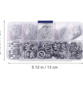 600 Piece Stainless Steel Spring Lock Washer Kit For Alternating Load And Vibration Silver Lock Washers Set in box