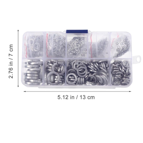 600 Piece Stainless Steel Spring Lock Washer Kit Split Washers For Bolts And Screws Electrical Automotive Use Corrosion