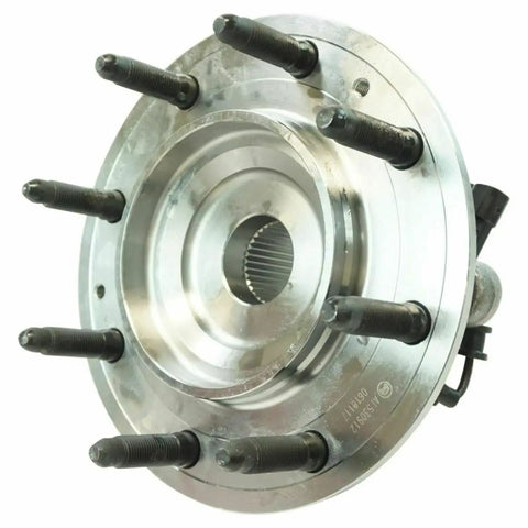 Heavy Duty Tapered Roller Wheel Hub Bearing Pair For Front Left Right Axles, detailed view with six threaded bolts and smooth surface.