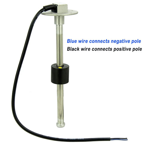 Heavy Duty Marine Fuel Sending Unit 0 190 Ohm 17 72 Inch Stainless Steel Tank Gauge Sensor with wiring details.