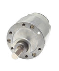 Compact DC Gear Motor 12 Volt High Torque Metal Reducer with metal shaft for robotics and DIY projects.