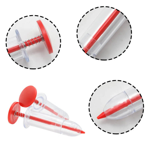 Two Pack Mini Seed Dispenser Handheld Spreader For Precise Grass Spinach Carrot And Lettuce Planting, Compact Garden Tool Red