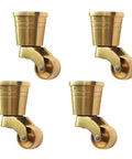 One Inch Solid Brass Swivel Caster Wheels Featuring Slick Antique Cup Design Rock Solid Heavy Duty Mobile Base Built Tough For Furniture on display.