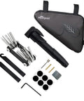 Road And Mountain Bike Tire Repair Kit With Waterproof Frame Bag 120 PSI Mini Pump 11 In 1 All In One Multi Tool Tire Levers And Patch Kit