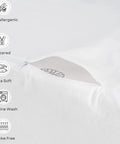 Close-up of Standard No Worries Zip Wedge Pillow Cover Made With A Comfy Cotton Polyester Blend showing zipper and soft texture.