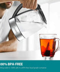 Fast Boil Electric Water Kettle 1.8L With Auto Shut Off Boil Dry Protection BPA Free Borosilicate Glass And Stainless Steel pouring tea