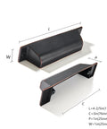 10 Pack 3 Inch Center To Center Oil Rubbed Bronze Cabinet Cup Pulls displayed with measurements for easy installation.