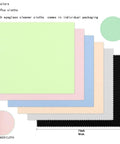 12-piece microfiber cleaning cloths in pastel colors (7 x 6 in), individually packaged for eyeglasses, phones, and screens.