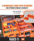 MODBOX Replacement Bins Four Pack Rectangle and Square Bins for Short Component Boxes with Removable Dividers in toolbox view