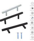 Ten Pack Oil Rubbed Bronze Cabinet Pulls For Kitchen Drawers Ships With Heavy Duty One Inch Screws Eight Inches Long With Six Inch Hole Spacing.