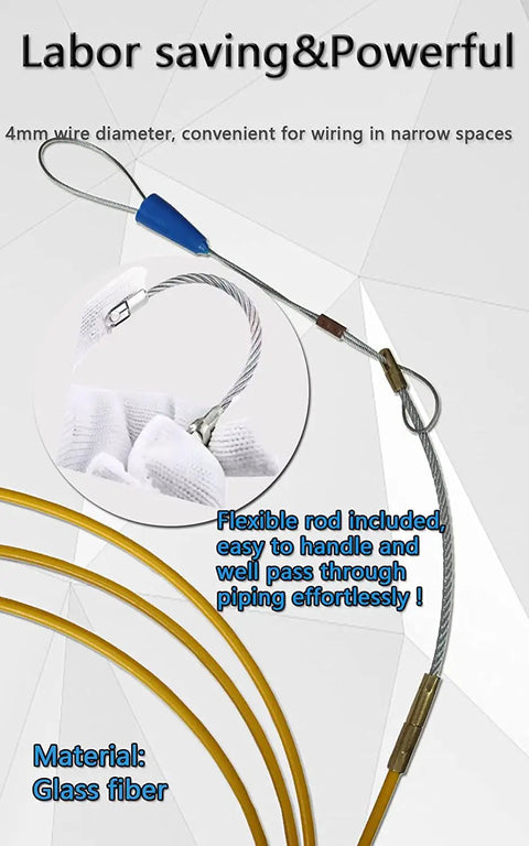 Beefy Steel Wire Puller Tape 200 Foot Long One Sixth Inch Wire Diameter With Handy Storage Case For Attic Wiring Image Showing Flexible Glass Fiber Rod