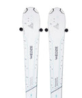 Heavy Duty Ski Wall Mount Storage Rack Eight Pack Edge Safe Vertical Hangers Modern Industrial Design Top Tier Vulcanized Rubber on white skis.