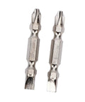 Tough As Nails Cordless Drill Set Featuring Dual Speed Control And Forward Reverse Switch Powered By Powerful Battery. Two metal screwdriver bits.