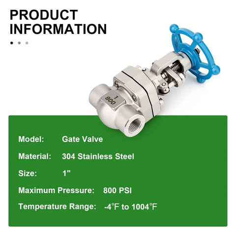 Forged 304 Stainless Steel Weld Gate Valve 1 Inch OD Rotary Sluice Valve With Wheel Handle For Water Oil Gas Specifications