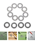 High Strength Thrust Needle Roller Bearings With Washers Set Of 4 Steel flat washers and needle bushings arranged for precision work