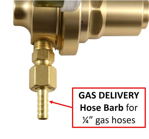 Tough As Nails Industrial Grade Forged Brass Pipeline Regulator For Inert Gas Workstations 3000 Psi Inlet with gas delivery hose barb.