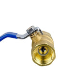 Top Shelf Rock Solid Brass Ball Valve With Easy Turn Lever Handle For Copper Plumbing And Bsp Thread Connections Built Tough For Heavy Flow Jobs Pro Grade Performance, showing brass body and lever handle.