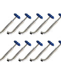 Universal Fire Sprinkler Shut Off Tools Dead Simple Emergency Sprinkler Head Wrenches 10 Pack with blue rubber heads and metal shafts.