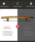 Comparison of two types of cabinet pulls featuring the 25 Pack Antique Brass Cabinet Pulls Made From Rock Solid Zinc Alloy.