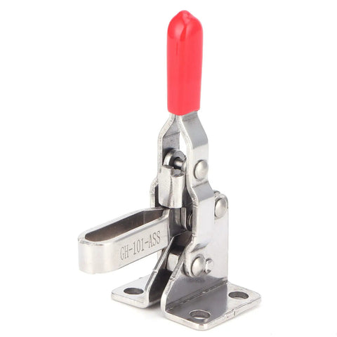 Beefy Industrial Grade Stainless Steel Toggle Clamp With Quick Release, 60kg capacity for metalworking and welding, side view