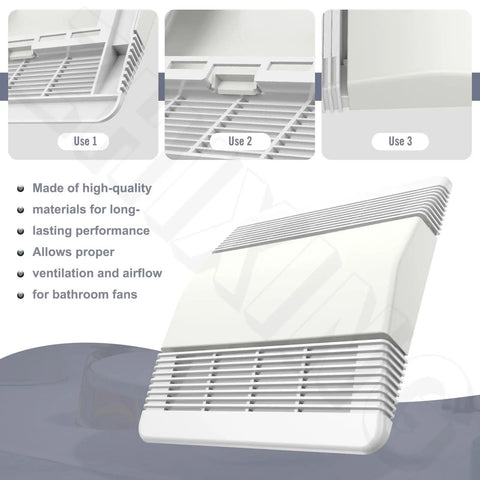 Straight Up Solid Replacement Ventilation Fan Grille Lens Cover For Standard 663 663L Bathroom Exhaust Vent Housing Grill Direct Swap Quick Fix showing the design and features for proper airflow.