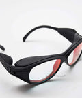 Top Shelf Two Pack Laser Safety Goggles Offering Tight OD5 Plus Blockage For 808 830 850 Nm Infrared Light side view of protective eyewear