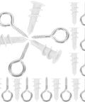 Self Drilling Drywall Anchors And Screws Kit, 20 Sets, Heavy Duty Nylon And Iron Expansion Anchors with Hook Screws for Plasterboard