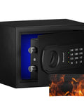 Fire Resistant Safe Box With Fireproof Waterproof Bag And Sensor Light 0.23 Cubic Feet, open with fireproof bag detail.