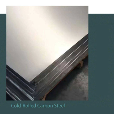 Stack of cold-rolled carbon steel sheets with polished surface on a wooden pallet