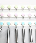 Heavy Duty Reversible Peel and Stick Wall Hooks 2 Pack Stainless Steel Coat Rack Organizer with 6 Hooks Each Swivel Flip 180 Degrees for Mudroom Bathroom Kitchen and Closets in colorful design.