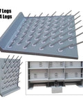 Wall Lab Drying Rack With 27 Pegs For Safe Draining And Storage, Premium Food Grade Poly Propylene Material, angled view of pegs.