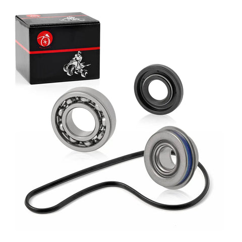 Top Shelf Heavy Duty Water Pump Seal And Cover Gasket Repair Kit For RZR Ranger Sportsman Ace UTVs showing seal, bearing, and gasket parts.