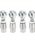 Four Pack 5/8 Inch 18 Thread Heim Joint Rod End Suspension Kit With Spacers For Steering Rack Mods And Custom Chassis Upgrades - chrome finish