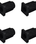 4 Pack Caster Sleeve Inserts Black Plastic Stem Socket For Chair And Table Caster Rods 25 X 25 X 38 Mm Easy To Install PP Material