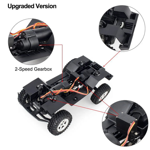 Durable Steel Frame RC Crawler Chassis Assembled With 2 Speed Gearbox For RC Crawlers Upgrade Part, highlighting components