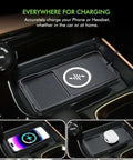 Solid Wireless Charging Pad For Chevrolet Silverado EV Dashboard Organizer With Secure Phone Grip Quick Charge Station setup view in car.