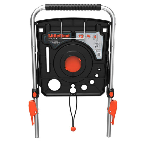 AirDeck Ladder Workstation Accessory With Handrail And Tool Tray Plastic Build Keeps Your Gear Handy At The Top Of The Ladder Fits Most Ladders 25 Lb Load Rating shown with orange accents