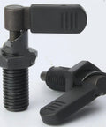 Heavy Duty L Shaped Handle Indexing Plunger With Fine Thread Spring Screw And Lock Nut, black finish, precision design for jigs.