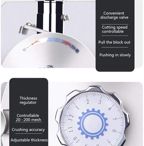 Close-up of digital thickness adjustment on Electric Grain Grinder And Pulverizer For Kitchen Milling High Speed Powder Machine.