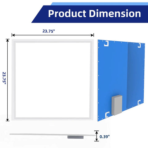 Dimensions of 2x2 LED Flat Panel Light For Drop Ceiling Office Fixture Recessed Edge Lit 5000K Daylight