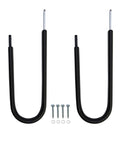 Heavy Duty Aluminum Surfboard Wall Cradle With Thick Scratch Proof Padding For A Straight Up Secure Hold And No Sweat Strapless Setup For Paddleboards And Garage Gear Storage, black mounting hooks and screws.
