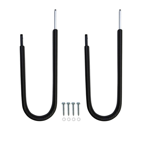 Heavy Duty Aluminum Surfboard Wall Cradle With Thick Scratch Proof Padding For A Straight Up Secure Hold And No Sweat Strapless Setup For Paddleboards And Garage Gear Storage, black mounting hooks and screws.