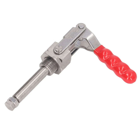 Beefy 66.8mm Stroke 180 Degree Push Pull Toggle Clamp with red handle and 304 stainless steel, 701 pound capacity for metalworking use