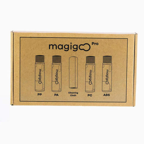 Hella Smooth 3D Printer Bed Adhesive Kit For Pla Abs Nylon Pc And Pp Filament Includes Cleaning Cloth Easy Peel Off Release On Glass Pei And Flexplates Saves Your Prints 4 Pack in packaging with adhesive types labeled.