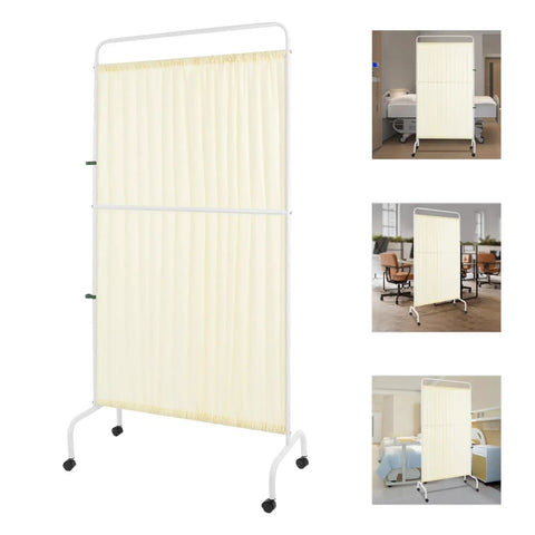 Built Tough Portable Room Divider Beige Medical Privacy Screen With Smooth Rolling Lockable Casters Heavy Duty Oxford Partition Screen setup in clinic