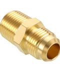 One Half Inch NPT To Three Eighth Inch Male Flare Brass Hex Nipples Hose Connectors No Sweat Durable Solid Brass Pipe
