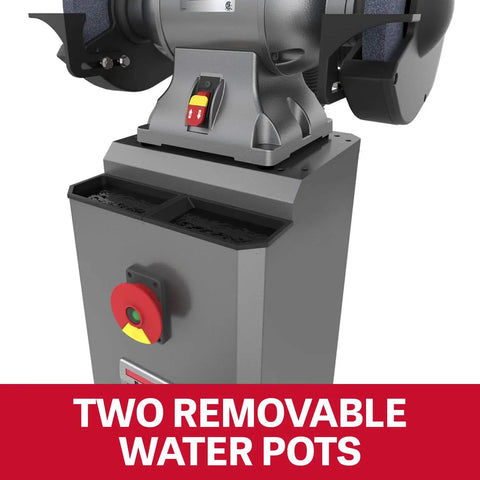 Metal Dust Collector Stand for Workshop, 472 CFM, 115V, showing top with two removable water pots.